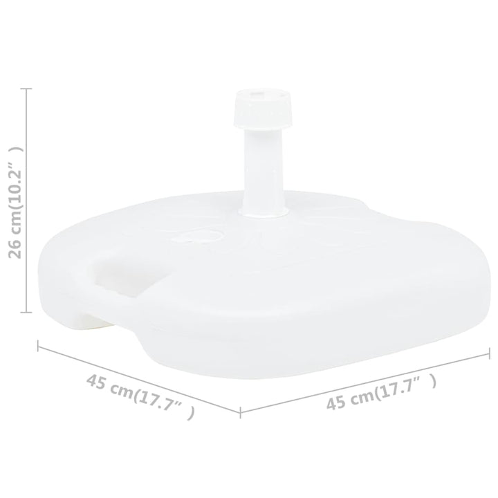 Suport Umbrelă, Alb, 16 L, Plastic, Umplere Cu Nisip/Apă