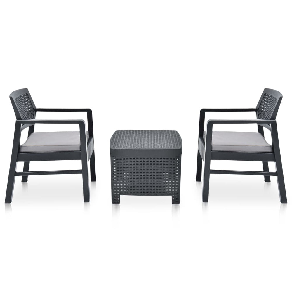 Set Mobilier De Grădină, 3 Piese, , Plastic