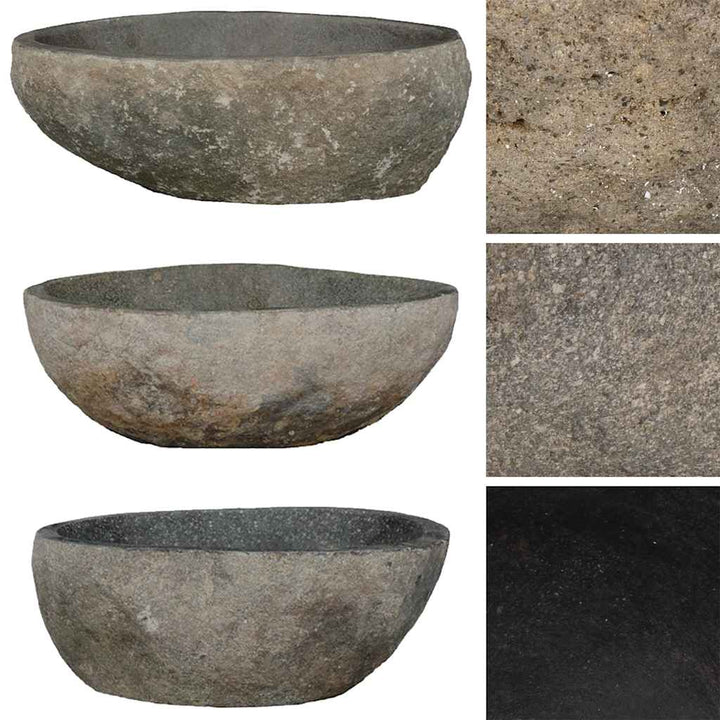 Chiuvetă Din Piatră De Râu, (29-38)X(24-31) Cm, Oval