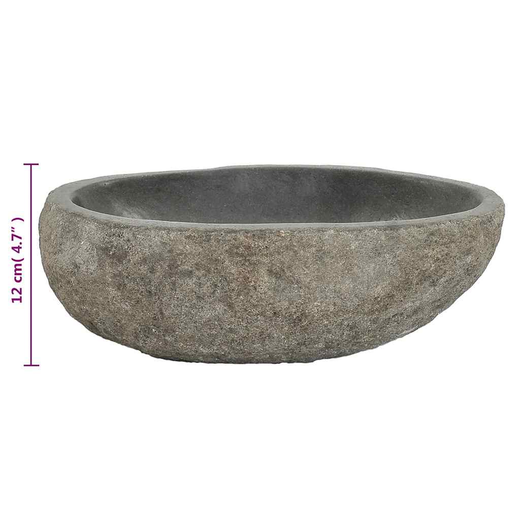 Chiuvetă Din Piatră De Râu, (29-38)X(24-31) Cm, Oval