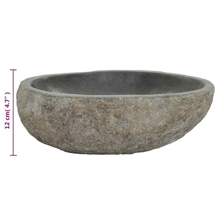 Chiuvetă Din Piatră De Râu, (29-38)X(24-31) Cm, Oval