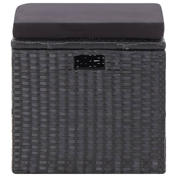 Set Mobilier De Grădină Cu Perne, 6 Piese, Negru, Poliratan