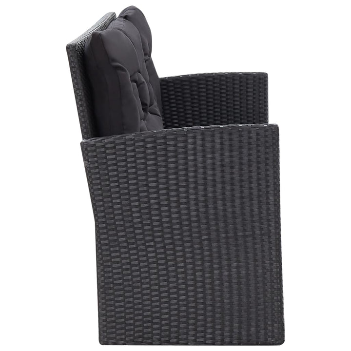 Set Mobilier De Grădină Cu Perne, 6 Piese, Negru, Poliratan
