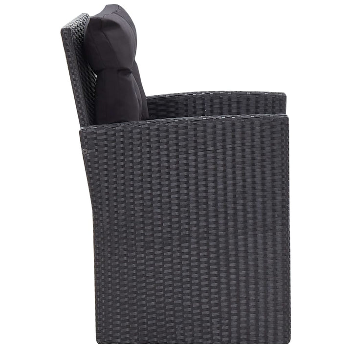 Set Mobilier De Grădină Cu Perne, 6 Piese, Negru, Poliratan