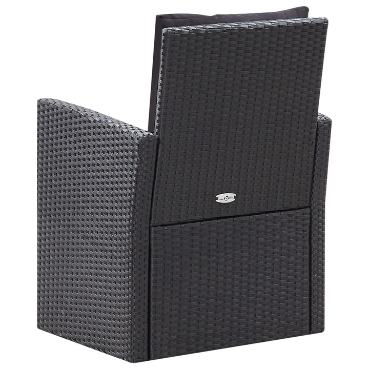 Set Mobilier De Grădină Cu Perne, 6 Piese, Negru, Poliratan