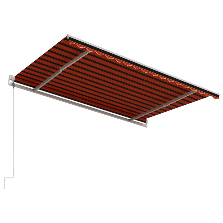 Copertină Retractabilă Automat, Portocaliu & Maro,