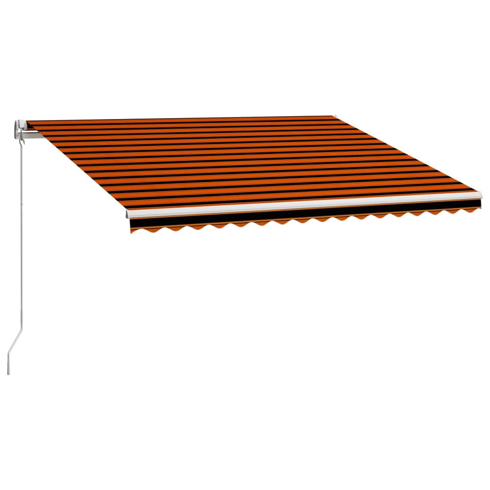 Copertină Retractabilă Manual, Portocaliu & Maro,
