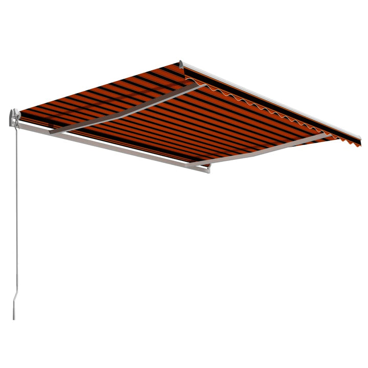 Copertină Retractabilă Manual, Portocaliu & Maro,