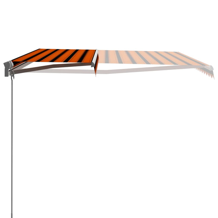 Copertină Retractabilă Manual, Portocaliu & Maro,