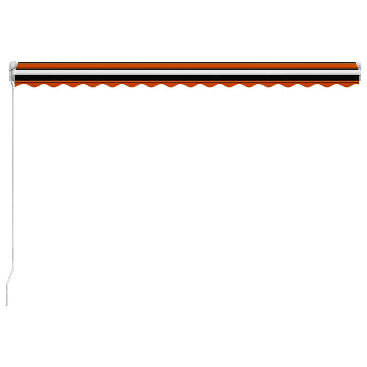 Copertină Retractabilă Manual, Portocaliu & Maro,