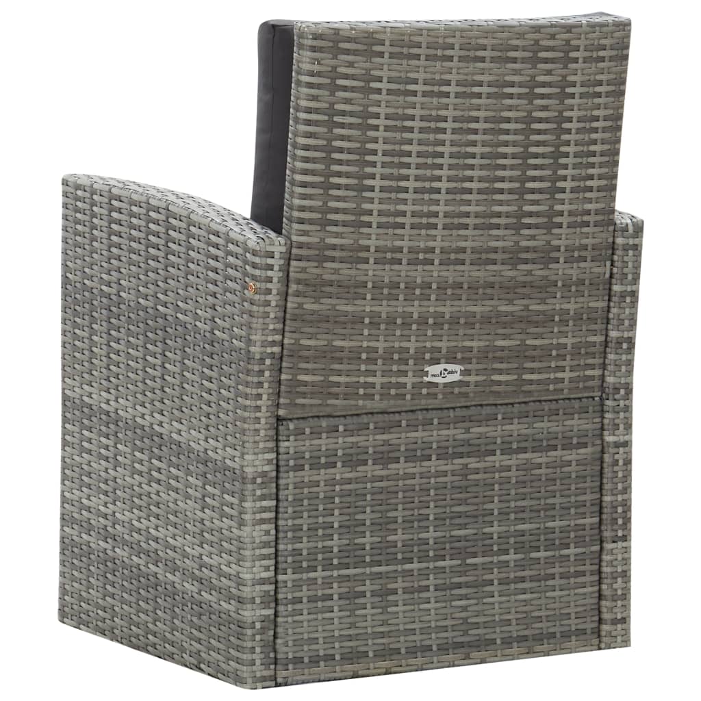 Set Mobilier De Exterior Cu Perne, 5 Piese, Gri, Poliratan