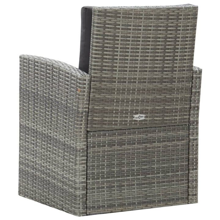 Set Mobilier De Exterior Cu Perne, 5 Piese, Gri, Poliratan