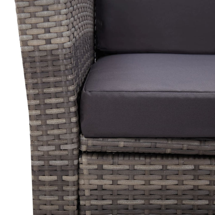 Set Mobilier De Exterior Cu Perne, 5 Piese, Gri, Poliratan