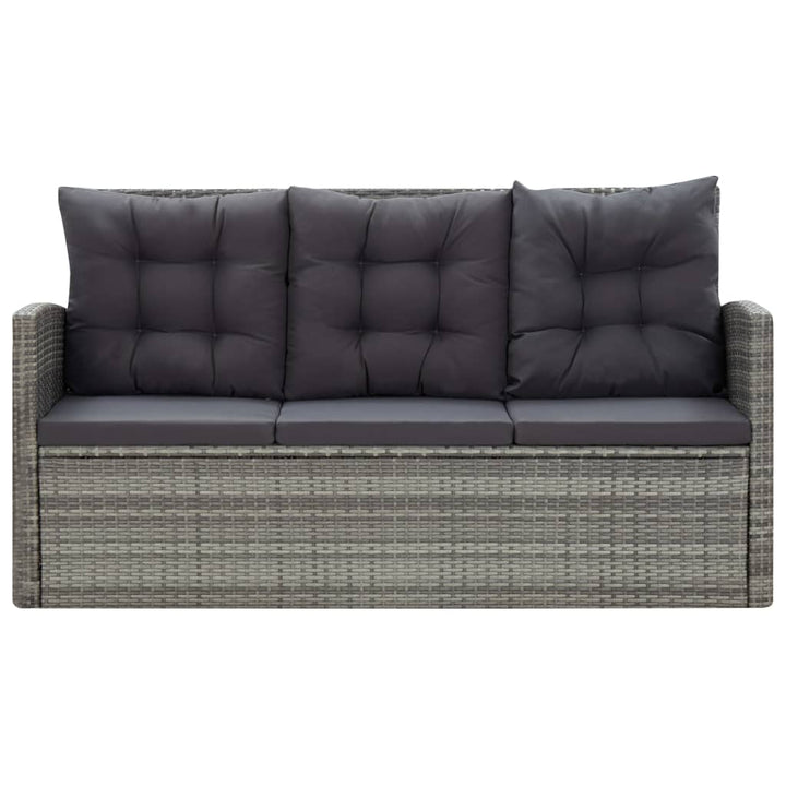 Set Mobilier De Exterior Cu Perne, 5 Piese, Gri, Poliratan