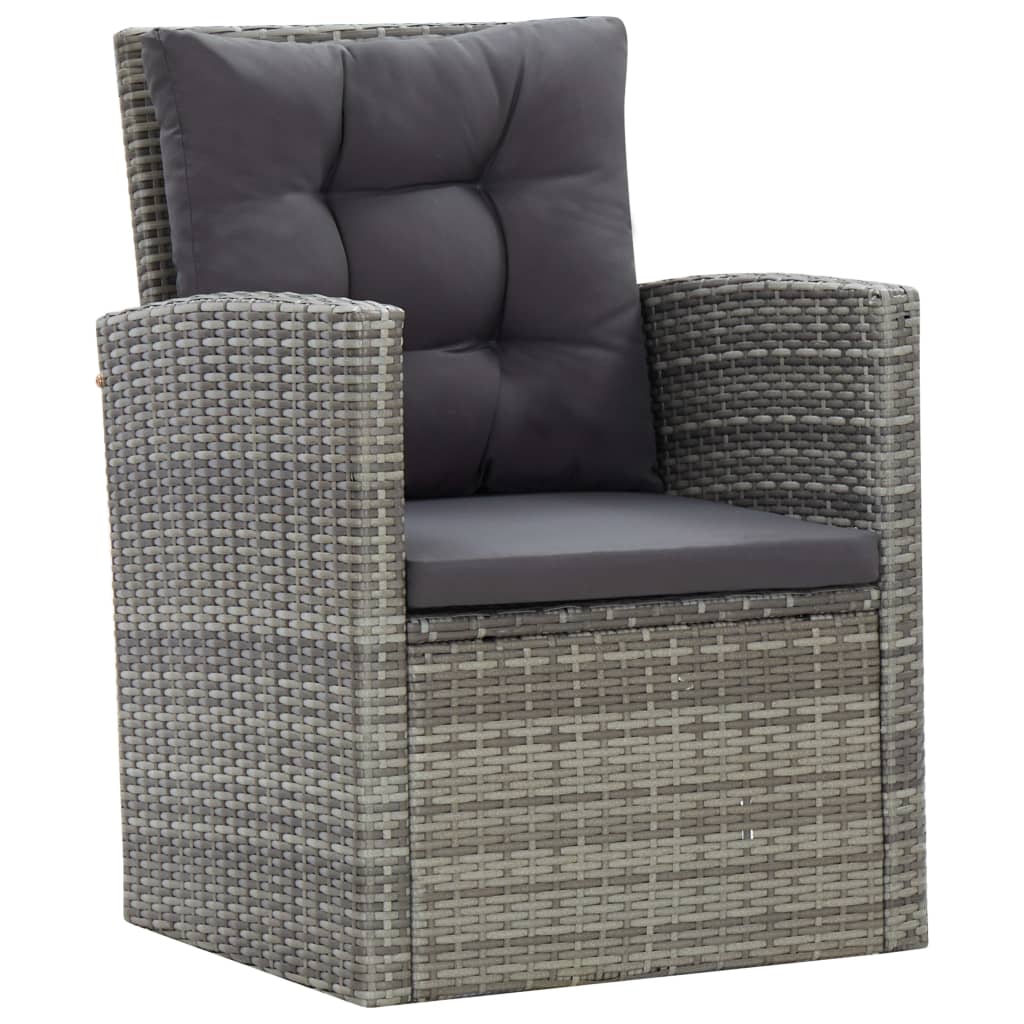 Set Mobilier De Exterior Cu Perne, 5 Piese, Gri, Poliratan