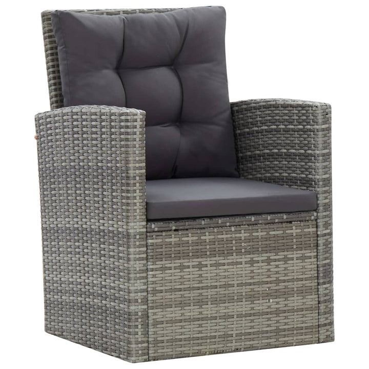 Set Mobilier De Exterior Cu Perne, 5 Piese, Gri, Poliratan