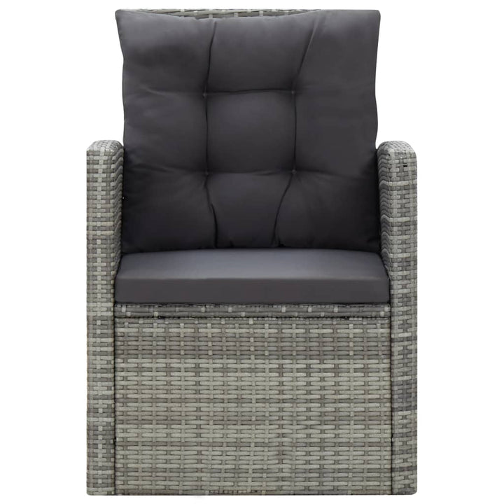 Set Mobilier De Exterior Cu Perne, 5 Piese, Gri, Poliratan