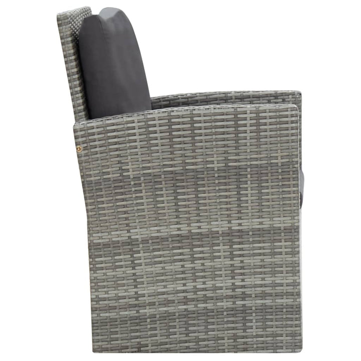 Set Mobilier De Exterior Cu Perne, 5 Piese, Gri, Poliratan