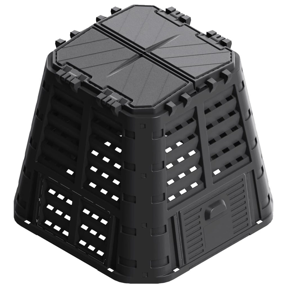 Compostor De Grădină, Negru, 93,3X93,3X80 Cm,