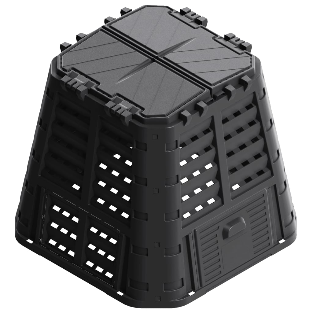 Compostor De Grădină, Negru, 93,3X93,3X80 Cm,