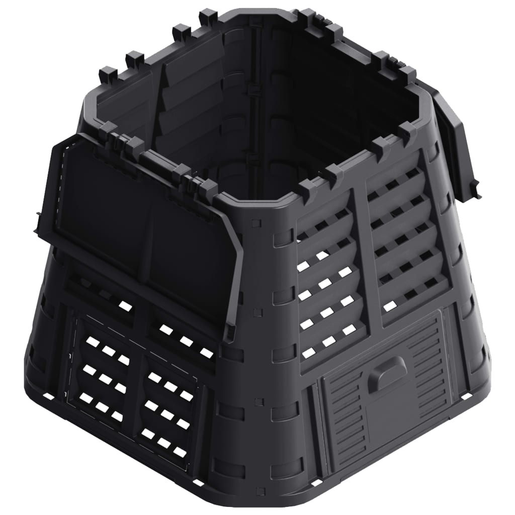 Compostor De Grădină, Negru, 93,3X93,3X80 Cm,