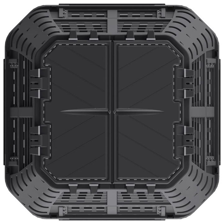 Compostor De Grădină, Negru, 93,3X93,3X80 Cm,