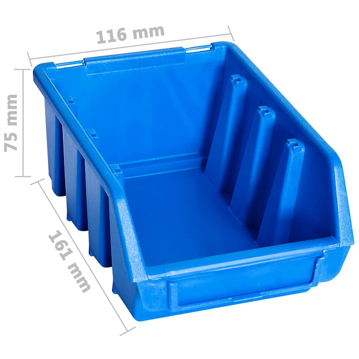 Cutii De Depozitare Stivuibile, 20 Buc., Albastru, Plastic