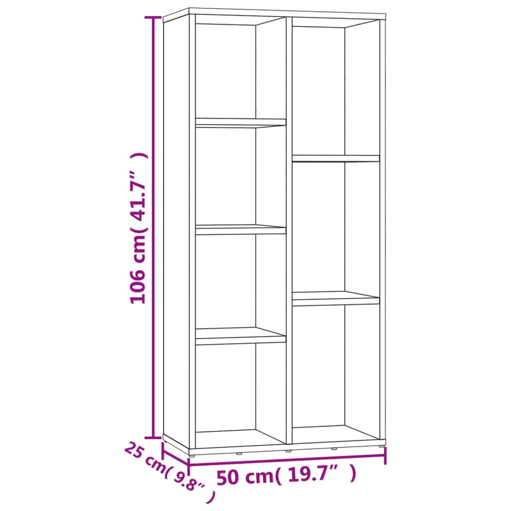 Bibliotecă, , 50 X 25 X 106 Cm, Lemn Prelucrat