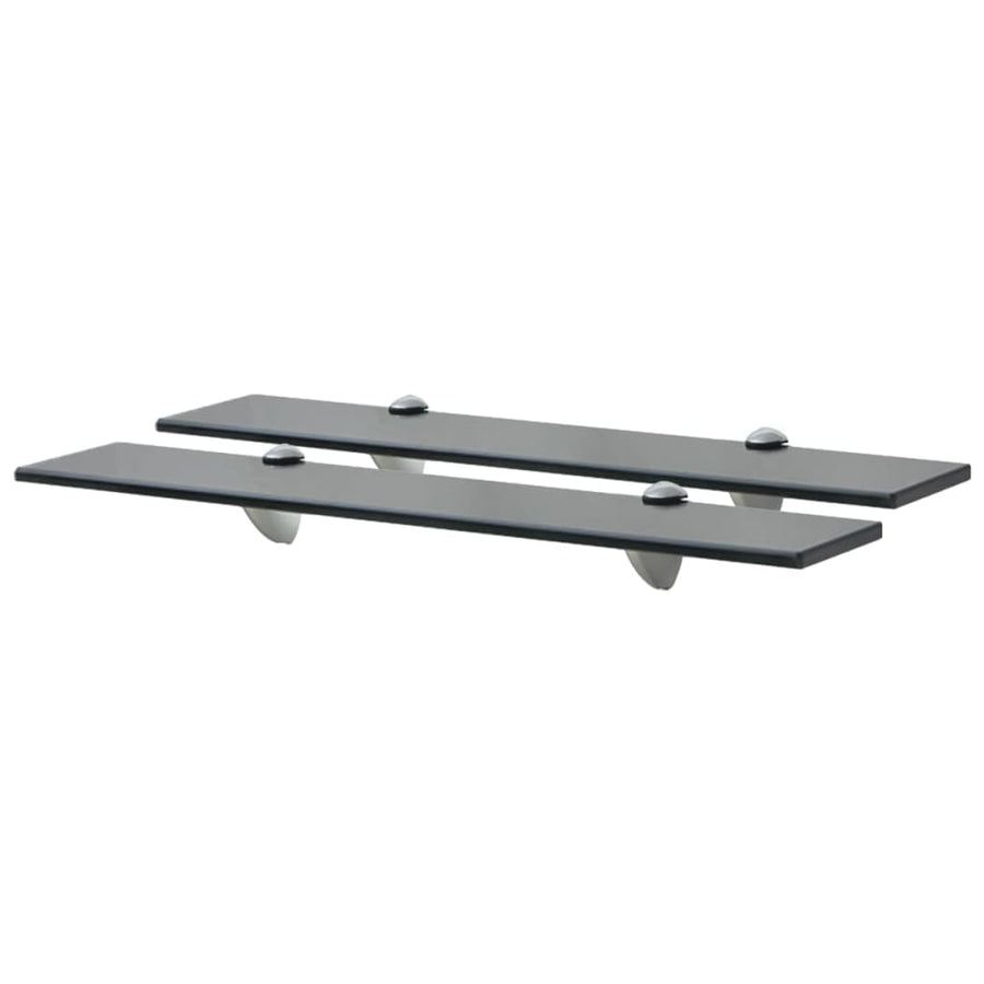 Rafturi Suspendate, 2 Buc., , Sticlă, 8 Mm Negru