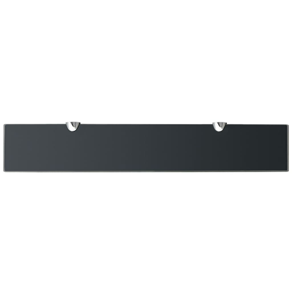 Rafturi Suspendate, 2 Buc., , Sticlă, 8 Mm Negru