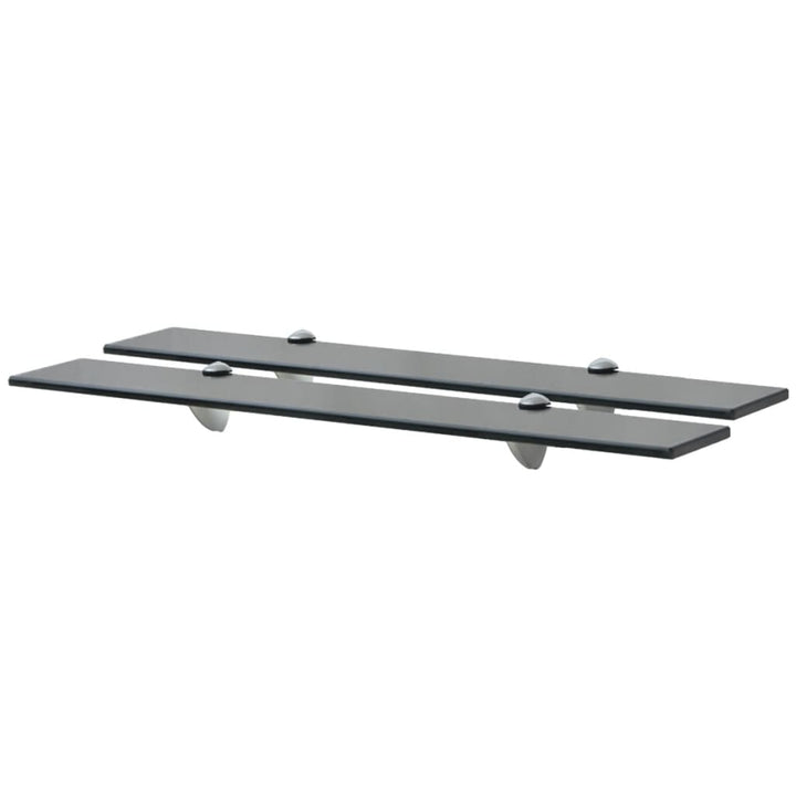 Rafturi Suspendate, 2 Buc., , Sticlă, 8 Mm Negru