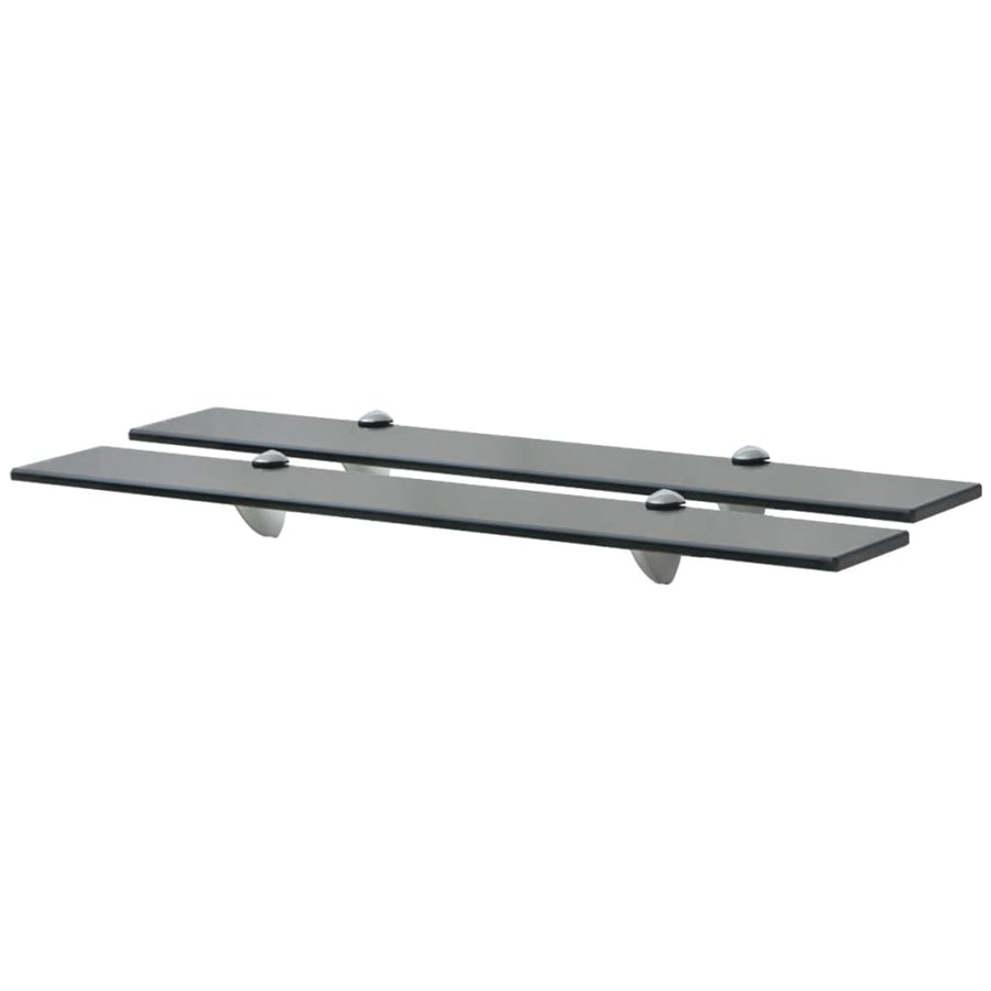 Rafturi Suspendate, 2 Buc., , Sticlă, 8 Mm Negru