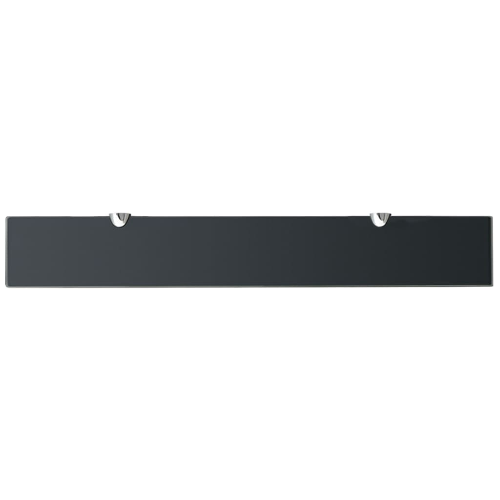 Rafturi Suspendate, 2 Buc., , Sticlă, 8 Mm Negru