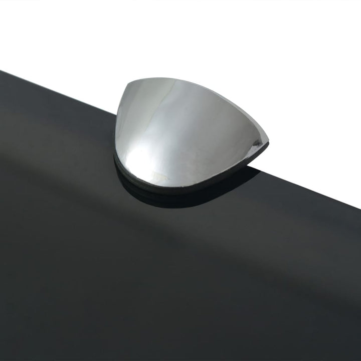 Rafturi Suspendate, 2 Buc., , Sticlă, 8 Mm Negru