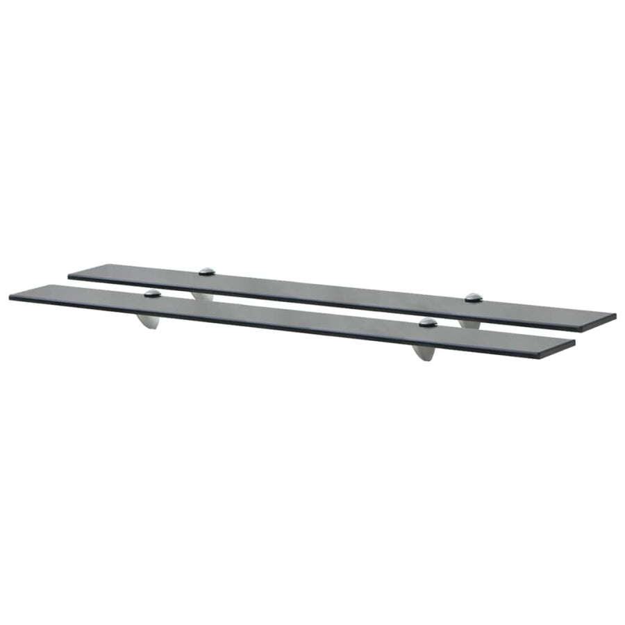 Rafturi Suspendate, 2 Buc., , Sticlă, 8 Mm Negru