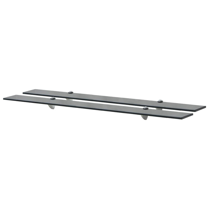 Rafturi Suspendate, 2 Buc., , Sticlă, 8 Mm Negru