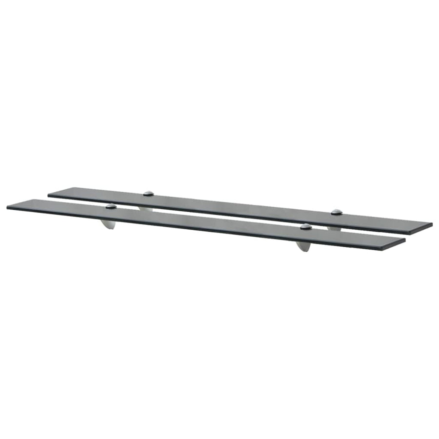 Rafturi Suspendate, 2 Buc., , Sticlă, 8 Mm Negru