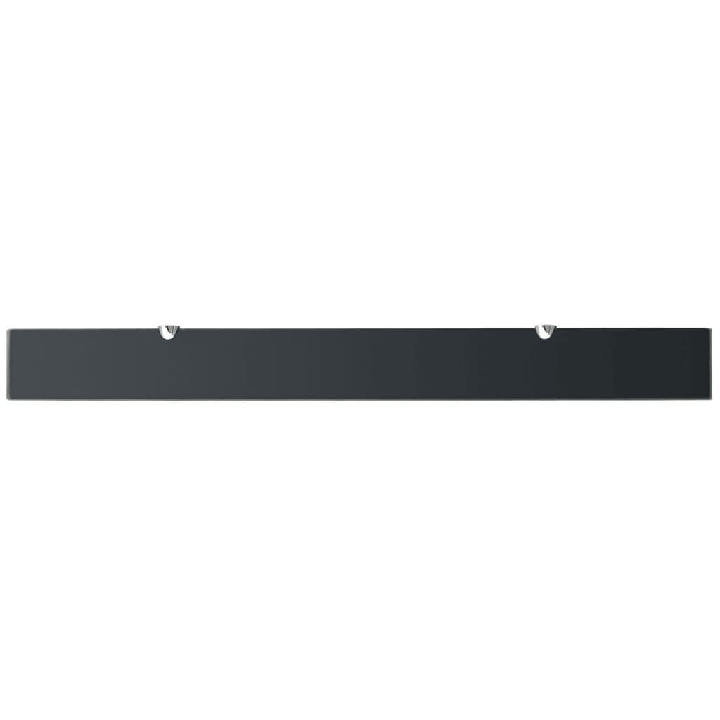 Rafturi Suspendate, 2 Buc., , Sticlă, 8 Mm Negru
