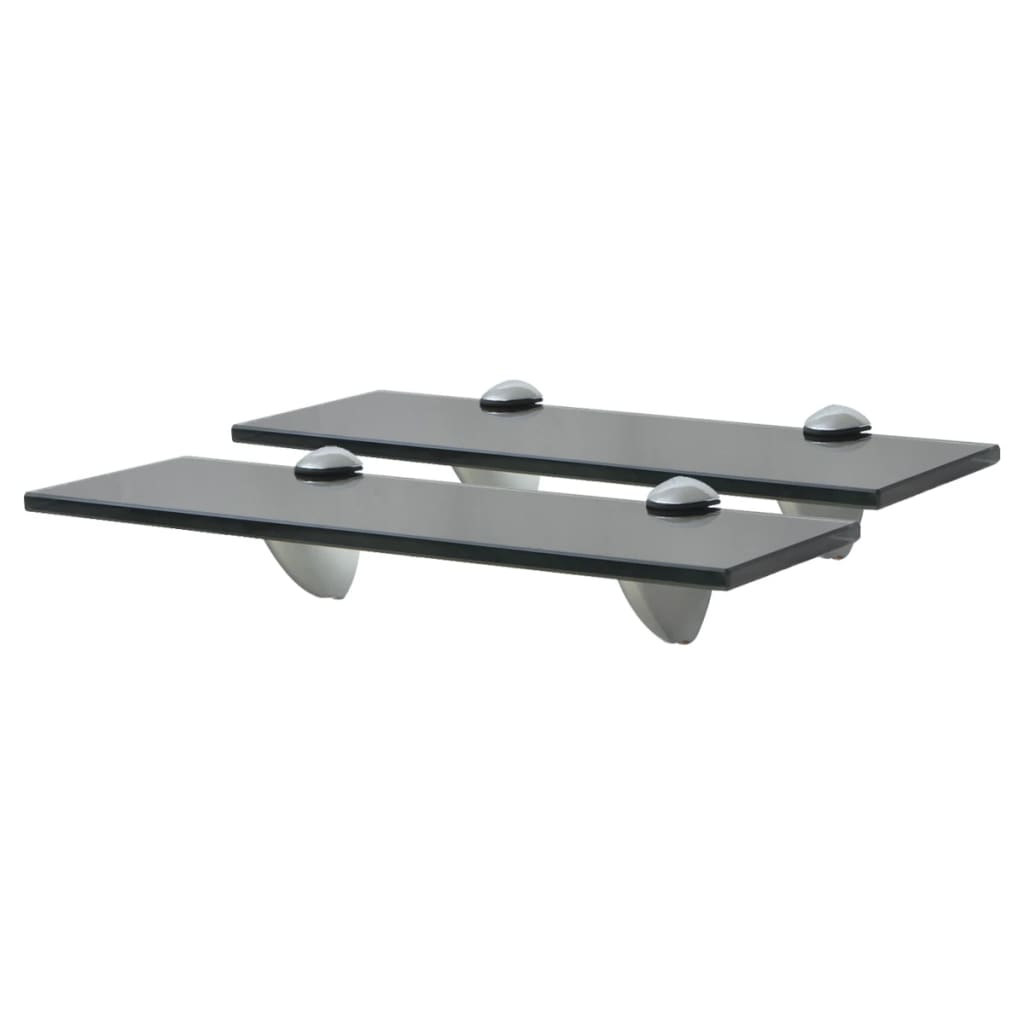Rafturi Suspendate, 2 Buc., , Sticlă, 8 Mm Negru