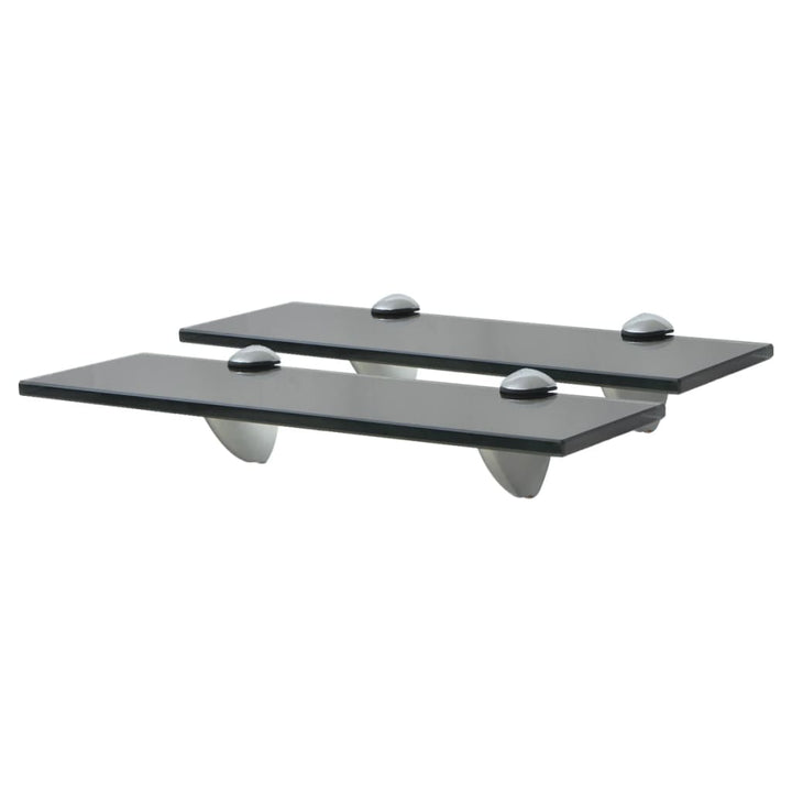 Rafturi Suspendate, 2 Buc., , Sticlă, 8 Mm Negru