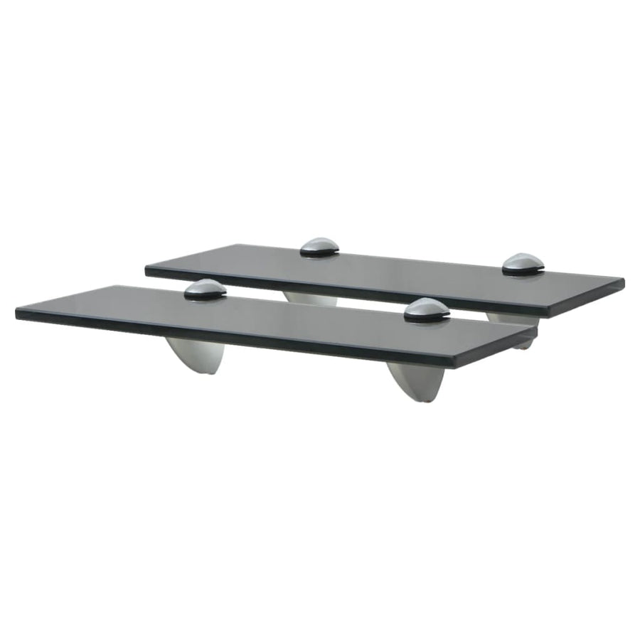 Rafturi Suspendate, 2 Buc., , Sticlă, 8 Mm Negru