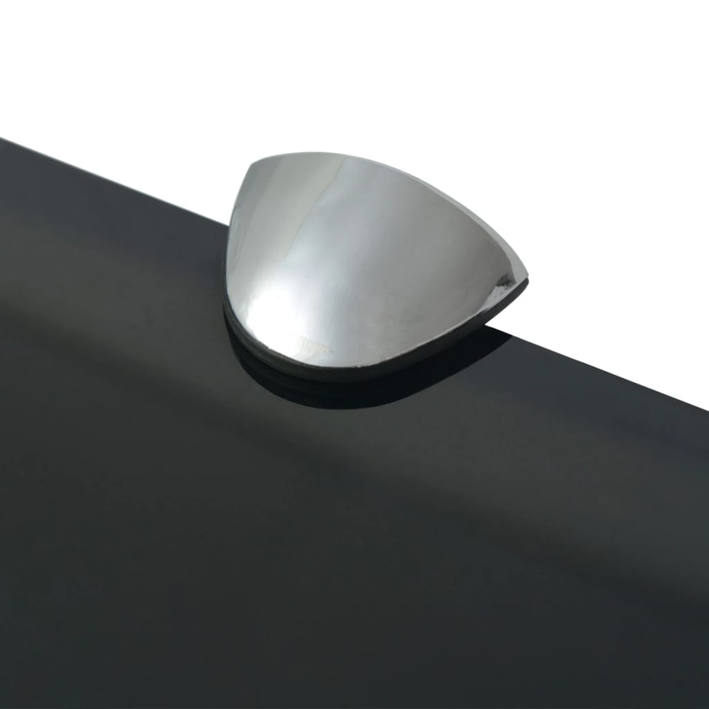 Rafturi Suspendate, 2 Buc., , Sticlă, 8 Mm Negru