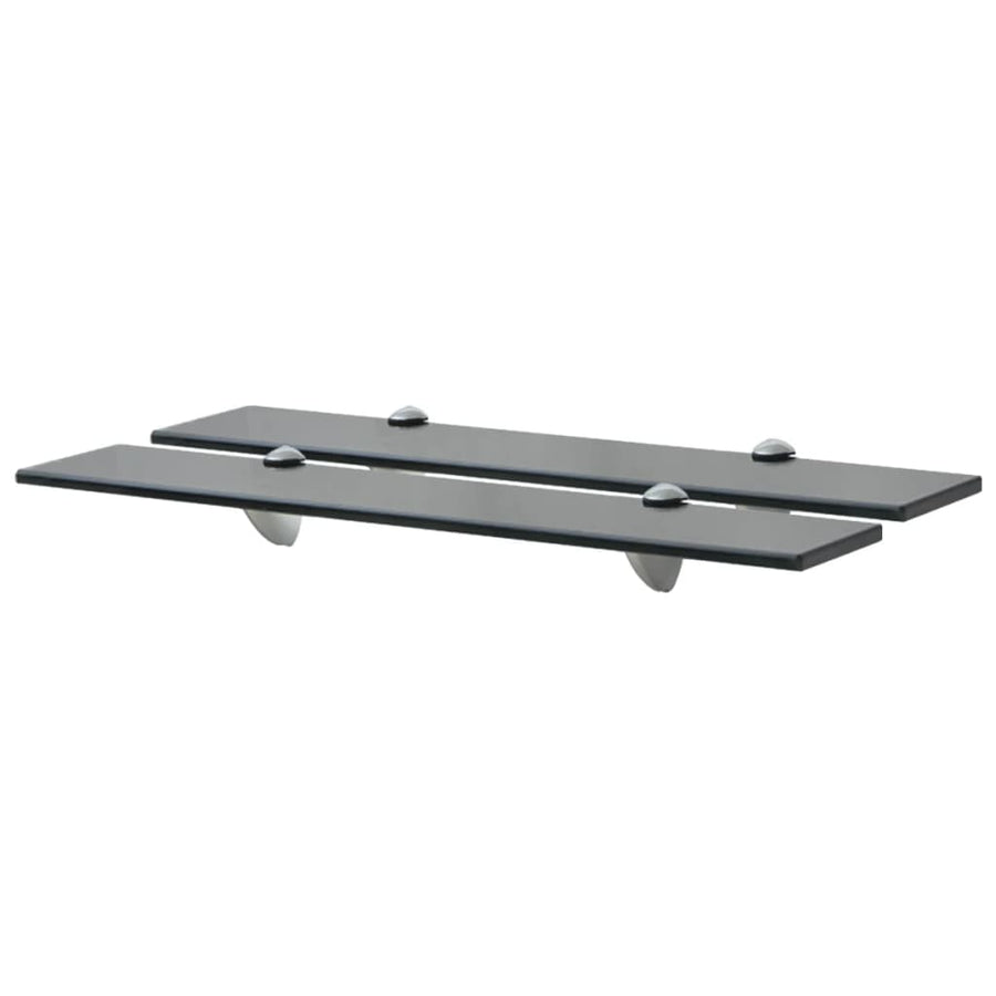 Rafturi Suspendate, 2 Buc., , Sticlă, 8 Mm Negru