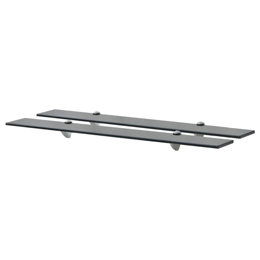 Rafturi Suspendate, 2 Buc., , Sticlă, 8 Mm Negru