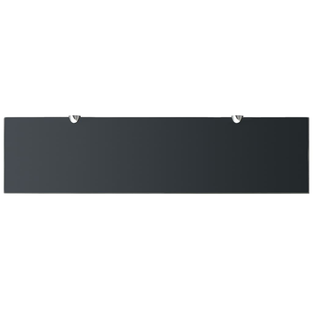 Rafturi Suspendate, 2 Buc., , Sticlă, 8 Mm Negru