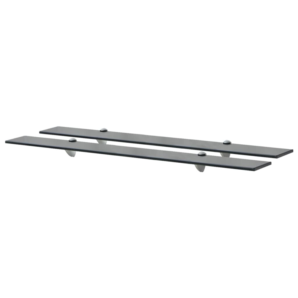 Rafturi Suspendate, 2 Buc., , Sticlă, 8 Mm Negru