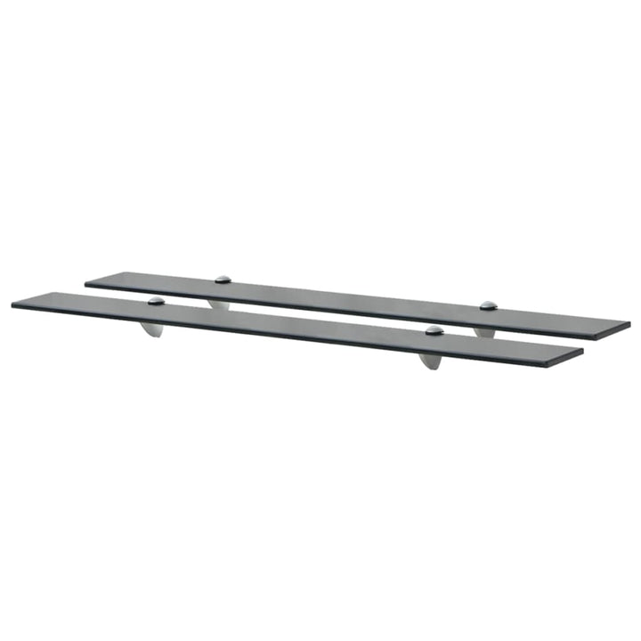 Rafturi Suspendate, 2 Buc., , Sticlă, 8 Mm Negru