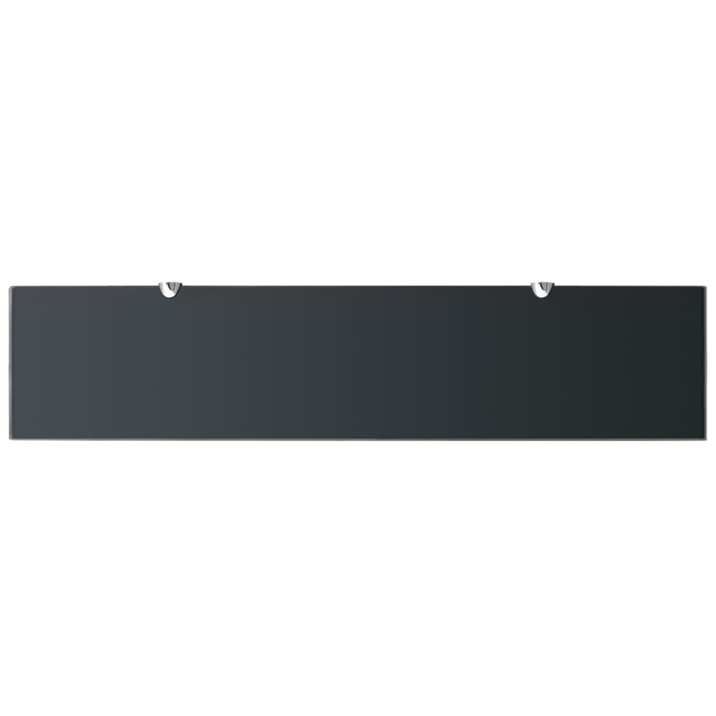 Rafturi Suspendate, 2 Buc., , Sticlă, 8 Mm Negru