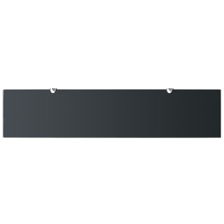Rafturi Suspendate, 2 Buc., , Sticlă, 8 Mm Negru