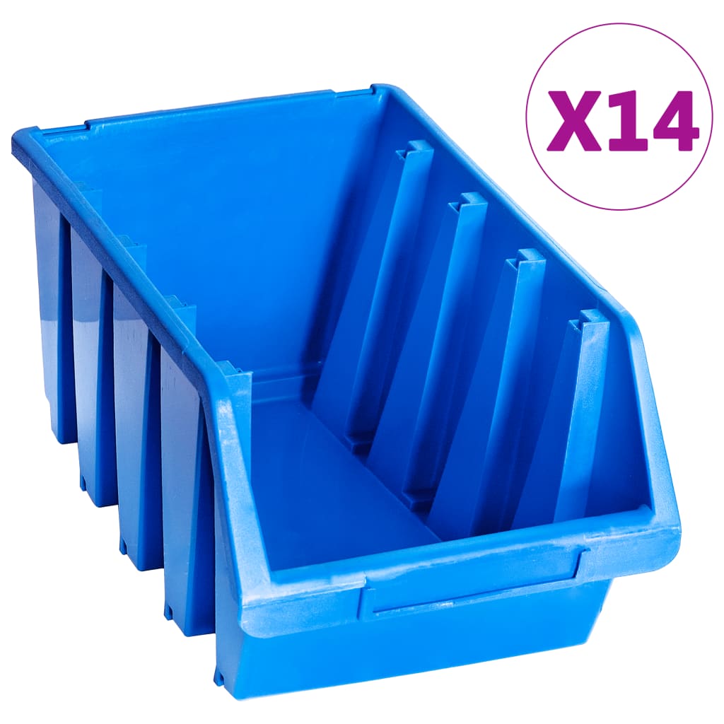 Cutii De Depozitare Stivuibile, 20 Buc., Albastru, Plastic